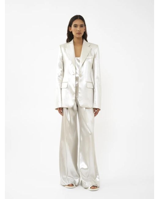 Chloé White Chloé Single-Breasted Tailored Jacket