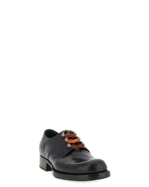 Prada Black Round-Toe Lace-Up Shoes for men