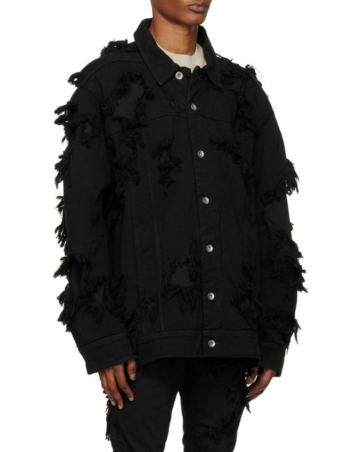 Rick Owens Black Layered Detailed Jacket for men