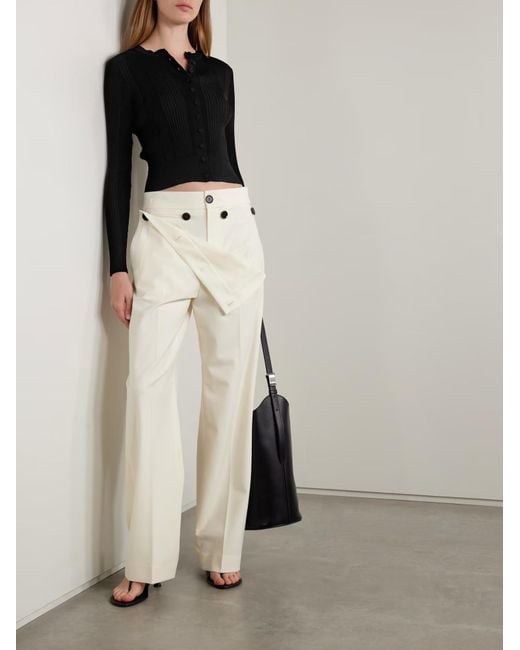 Proenza Schouler Black Currin Ribbed-Knit Cardigan