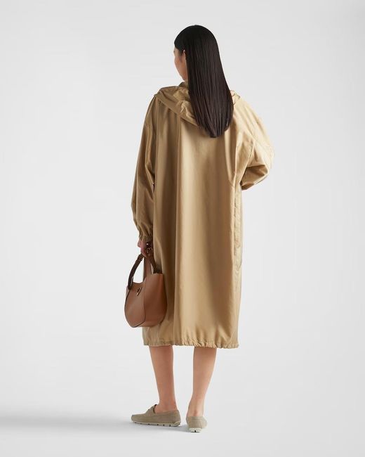 Prada Natural Belted Hooded Raincoat