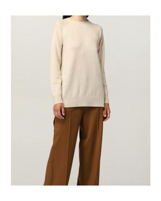 Max Mara Natural Long Sleeve Round Neck Pullover