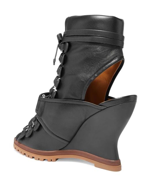 Chloé Black Open-Toe Ankle Boots