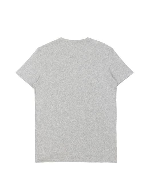 Emporio Armani Gray Round Collar Logo T-Shirt for men