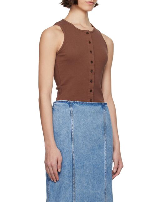 J.W. Anderson Brown Fine-Ribbed Tank Top