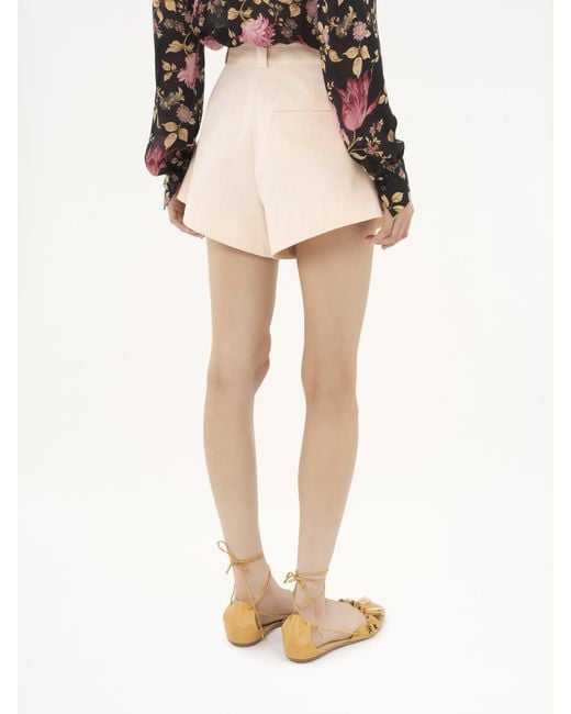 Chloé Natural Chloé High-Waisted Mini Shorts