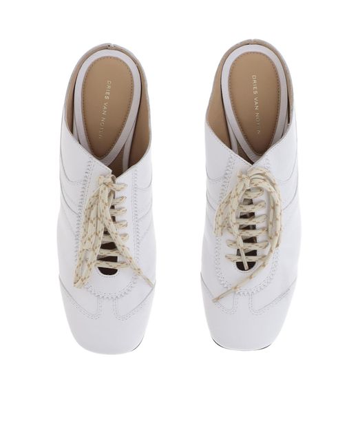 Dries Van Noten White Slingback High-Heeled Sandals