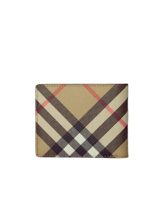 Burberry Natural Check-Printed Bi-Fold Wallet for men