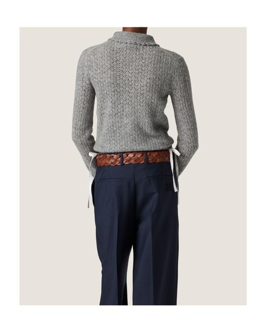Miu Miu Gray Cashmere And Silk Cardigan