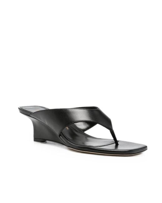 Stuart Weitzman Black Square-Toe High-Heeled Sandals