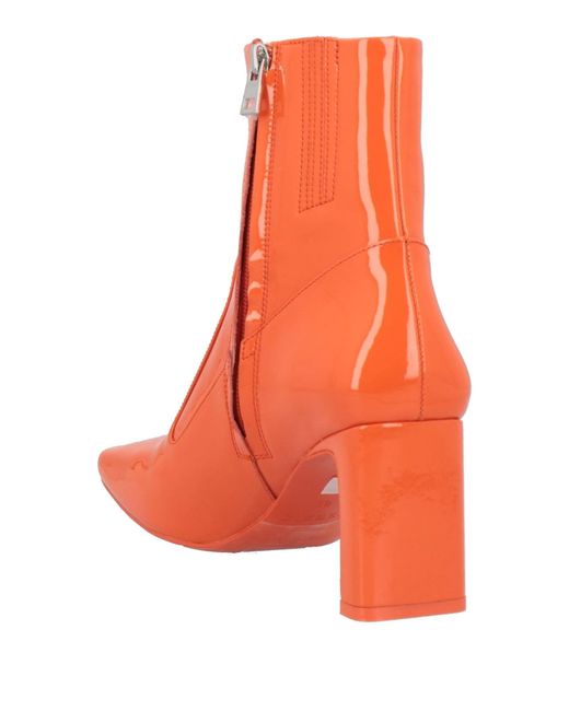 DIESEL Orange Minimalist Square Toe Ankle Boots