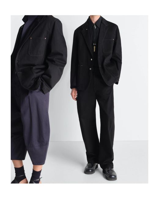 Lemaire Black Single-Breasted Blazer for men