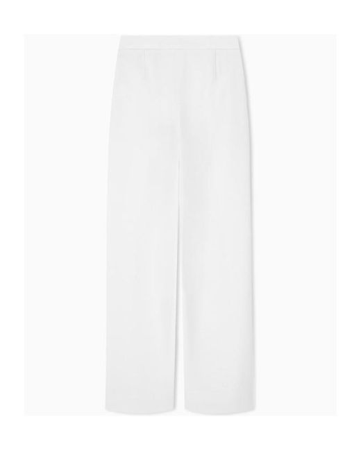 Emporio Armani White Straight-Leg Trousers