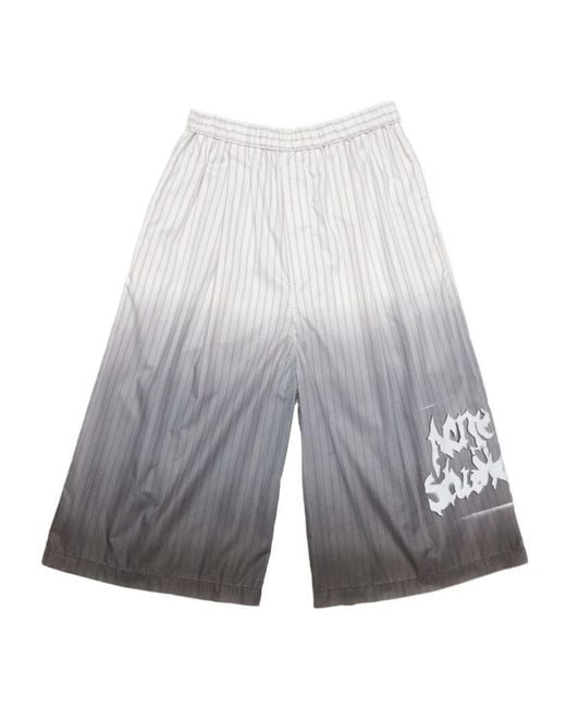 Acne Gray Oversized Logo Shorts for men