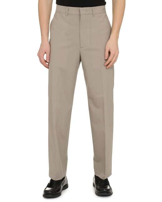 Department 5 Gray E Motion Wool Blend Slacks for men