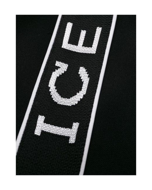 Iceberg Black Logo Ribbon Medium-Length Dress