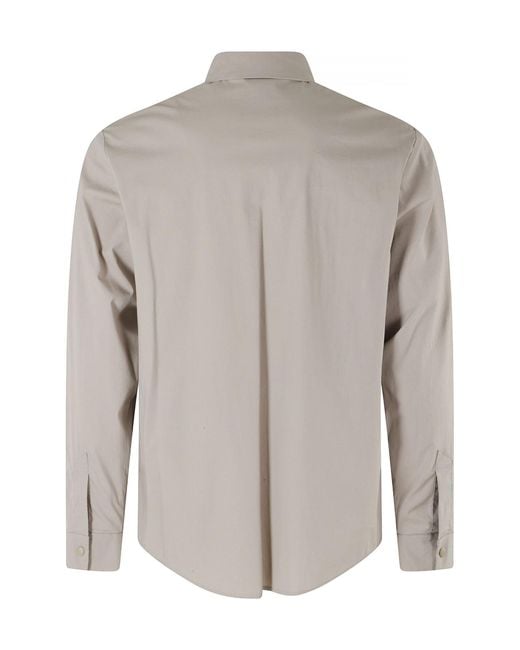 Aspesi Gray Zip-Pocket Long-Sleeve Shirt for men