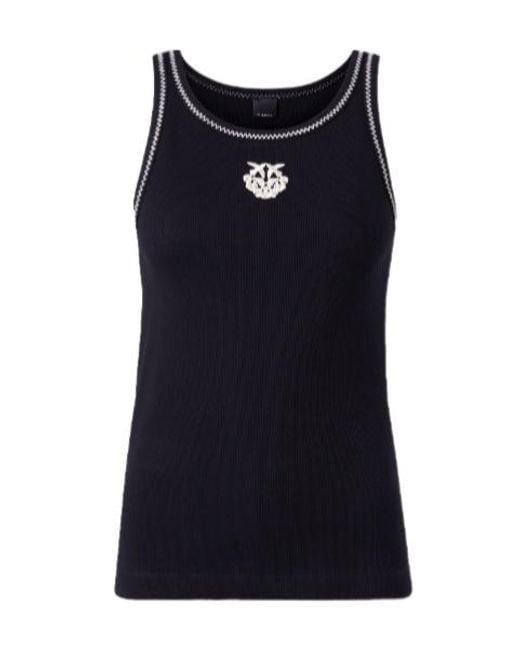 Pinko Black Logo-Detail Tank Top