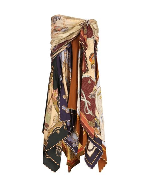 Zimmermann Multicolor Asymmetrical Skirt