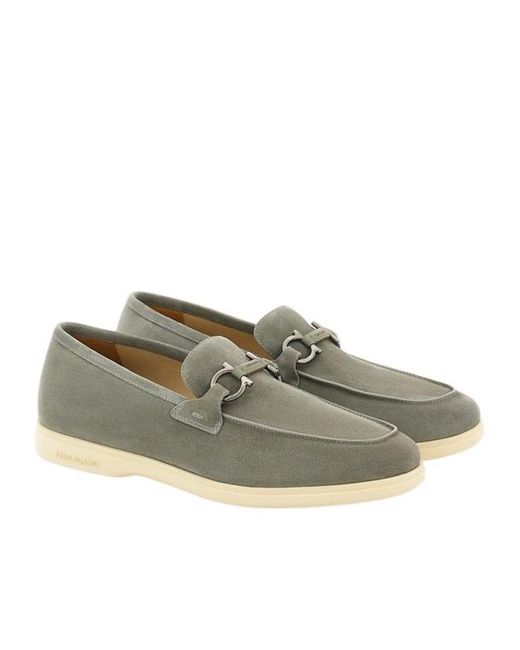 Ferragamo Green Ferragamo Gancini Slip-On Loafers for men