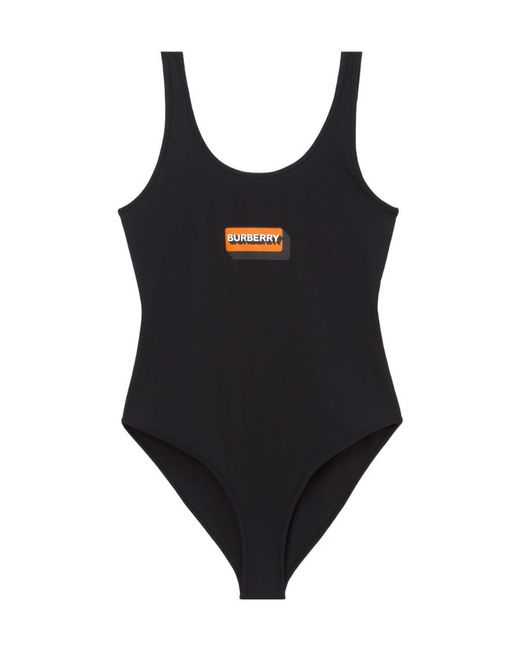 Burberry Black Logo-Print Swimsuit