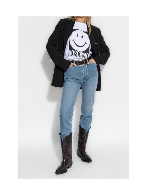 Moschino Black Single-Breasted Crepe Blazer