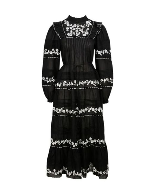 Farm Rio Black Long Sleeve Dress