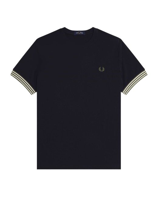 Fred Perry Black Cotton Shortsleeve Tshirt for men