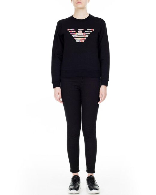 Emporio Armani Black Logo Pattern Sweater