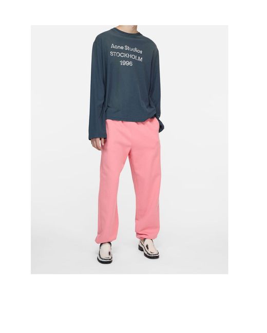 Acne Pink Elasticated-Waistband Trousers for men