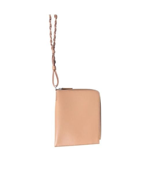 Jil Sander White Embossed-Logo Detail Shoulder Bag for men