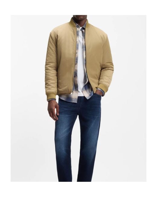 Boss Natural Long-Sleeved Hooded Cotton Jacket for men