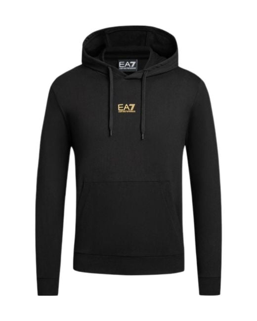 EA7 Black Core Identity Drawstring Hoodie for men