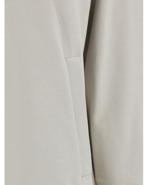 Brunello Cucinelli White Monili Bead-Embellished Zip-Up Hoodie