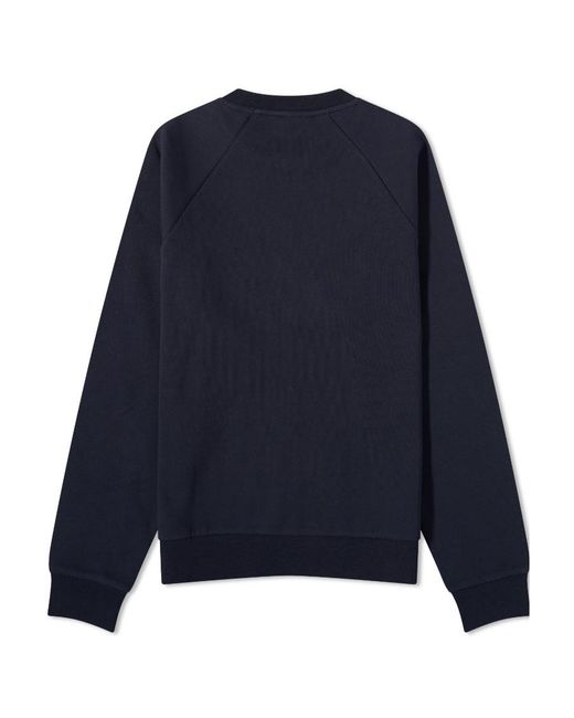 A.P.C. Blue Shaun Logo Tartan Crewneck Sweatshirt for men
