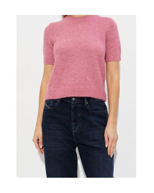 MICHAEL Michael Kors Pink Elastic Ribbed Cuffs Knitted Top