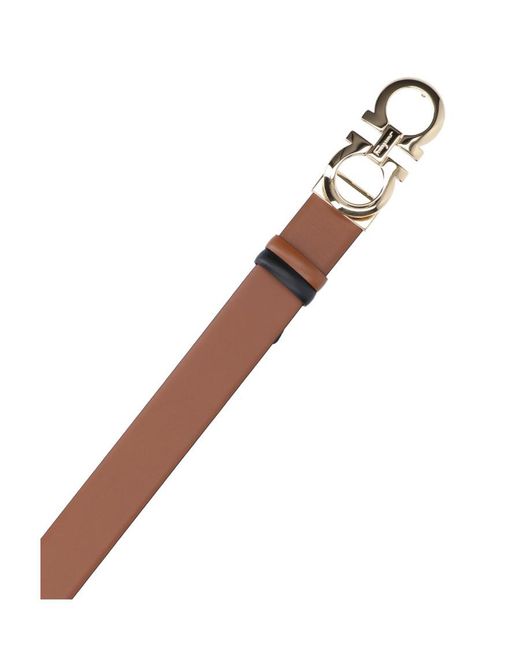 Ferragamo Brown Reversible Gancini Belt