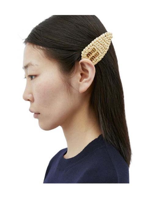 Miu Miu Metallic Woven Fabric Hair Clip
