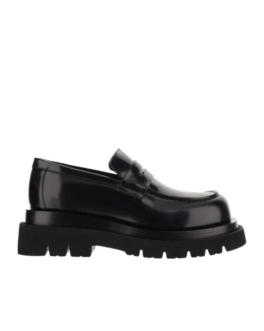 Bottega Veneta Black Chunky Slip-On Loafers
