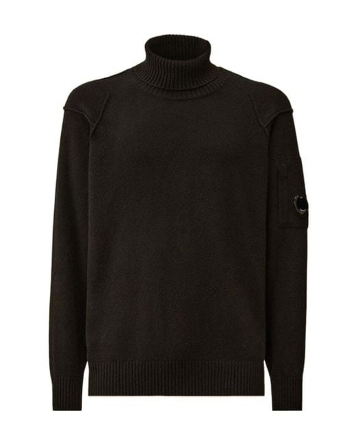 C P Company Black Turtleneck Jumper for men