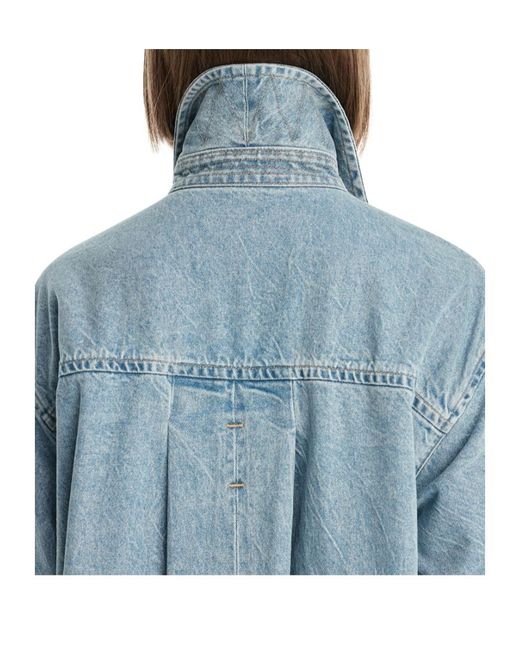 Agolde Blue Belted Denim Trench Coat