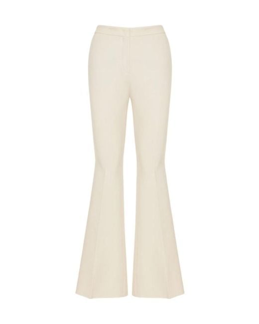 Etro White Flared Wool-Blend Tricotine Trousers