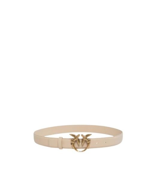 Pinko White Lovebird Metal Buckle Belt