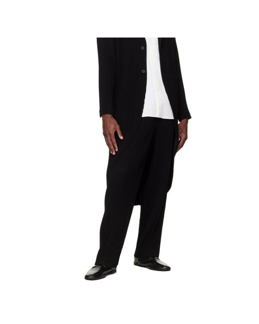 Homme Plissé Issey Miyake Black Pleated Trousers for men