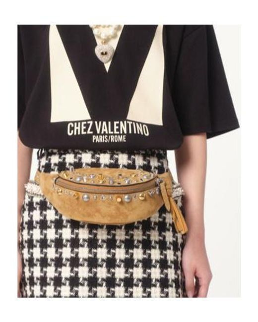 Valentino Black Chez -Printed Crewneck T-Shirt