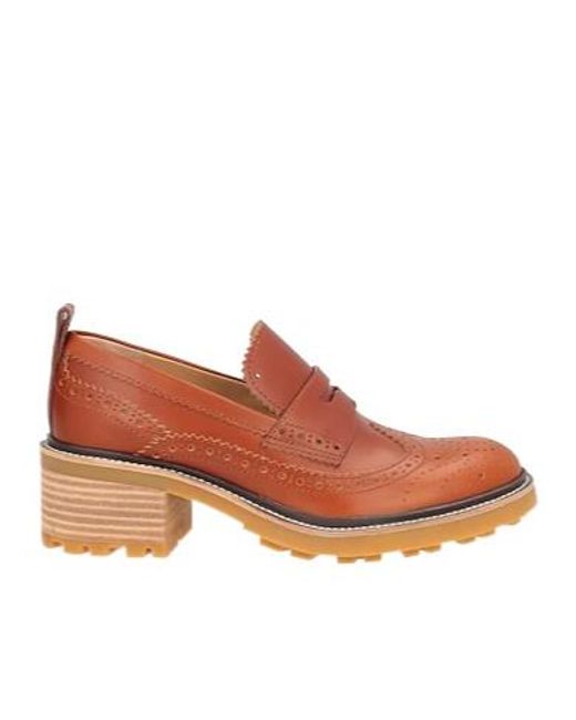 Chloé Brown Minimal Loafers
