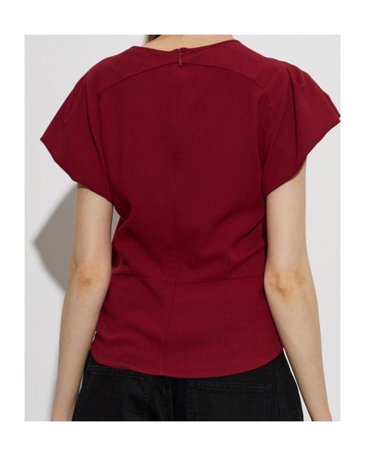 Isabel Marant Red Crew Neck Short-Sleeved T-Shirt