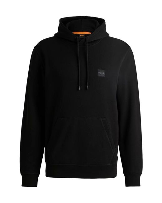 Boss Black Boss Logo Patch Drawstring Hoodie for men