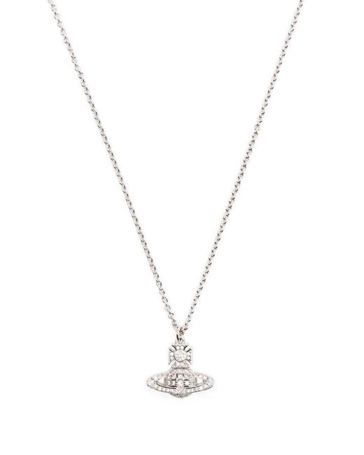 Vivienne Westwood White Orb-Pendant Chain Necklace