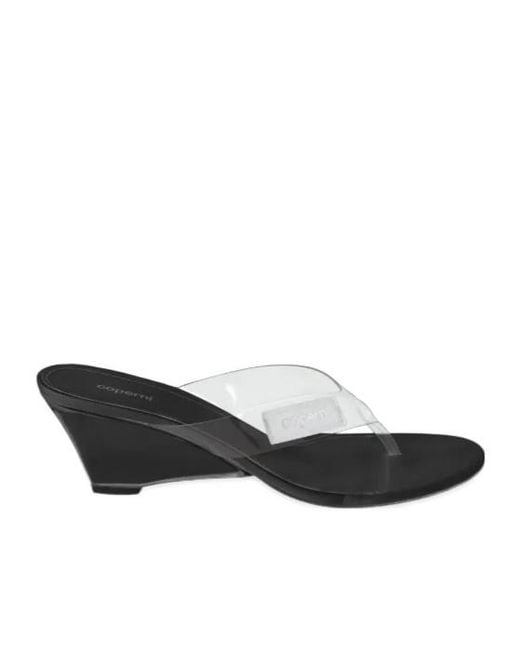 Coperni Black Wedge Thong Sandals